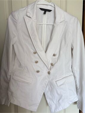 White House Black Market White Double-Breasted Tailored Blazer sz 6